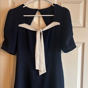 Elegant Navy and White Dress